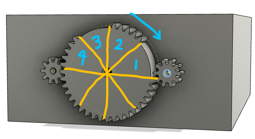 cad model of selective gear motion